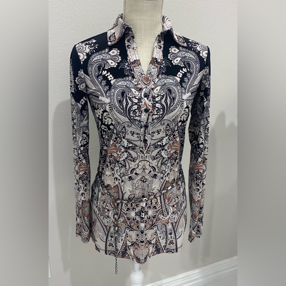 🎀 CACHE XS Black-Gold/Beige-Cream Beautiful 
💯 Authentic Like New Pre Loved 💝